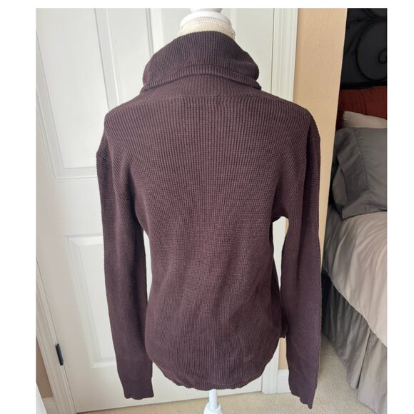 Ralph Lauren - Thermal Knit Cowl Neck Brown Sweater - 100% Cotton (Size: M) - Picture 2 of 7